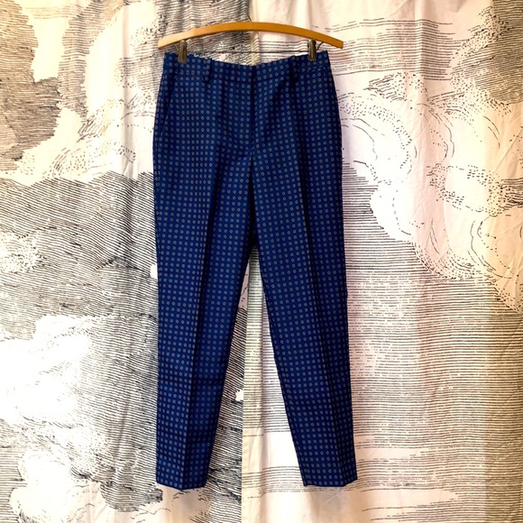 J.Crew EUC Blue Patterned Pants Size 4 - Picture 3 of 11